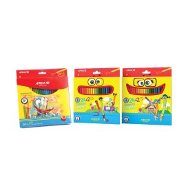 آریا مداد رنگی 2+24 رنگ جعبه مقوایی/عمده/بسته 6 تایی