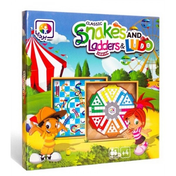 بازی منچ و مارپله چوبی 6 نفره جعبه ای بردیا