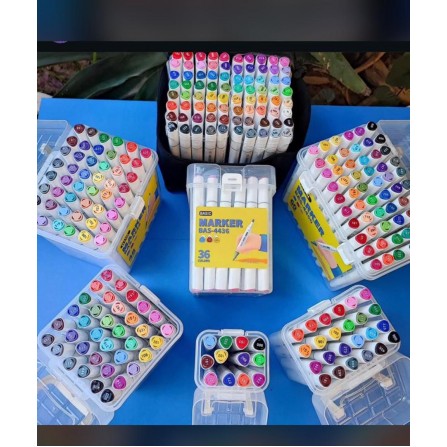 ماژیک طراحی راندو دو سر بیسیک 12 رنگ