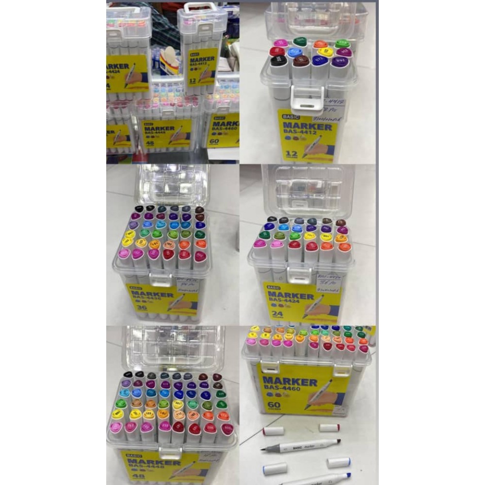 ماژیک طراحی راندو دو سر بیسیک 12 رنگ