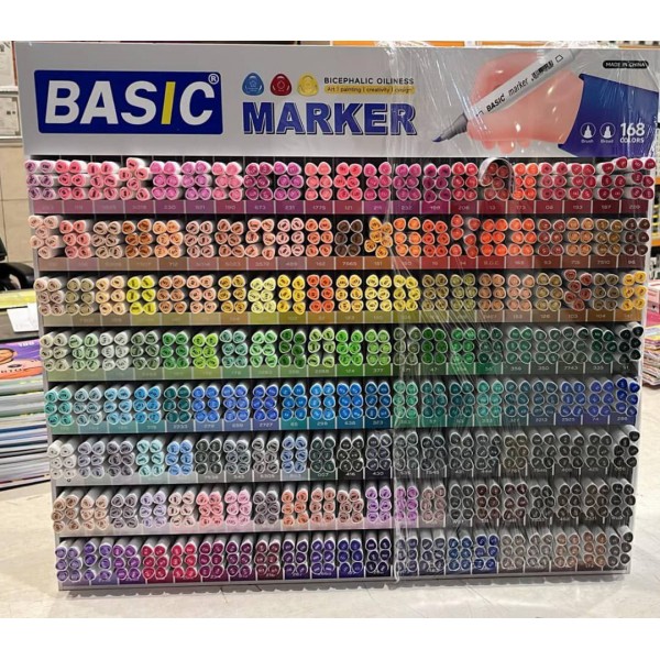 ماژیک طراحی راندو دو سر بیسیک 168 رنگ  استند 1008 عددی 