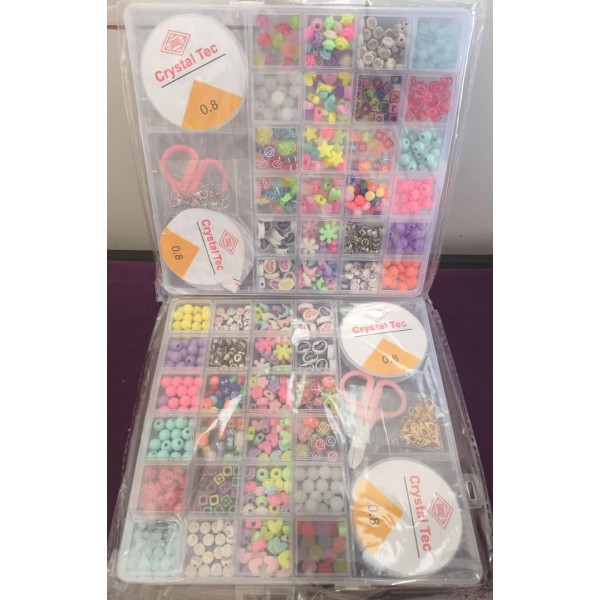 ست نخ و مهره دستبند سازی جعبه ای 