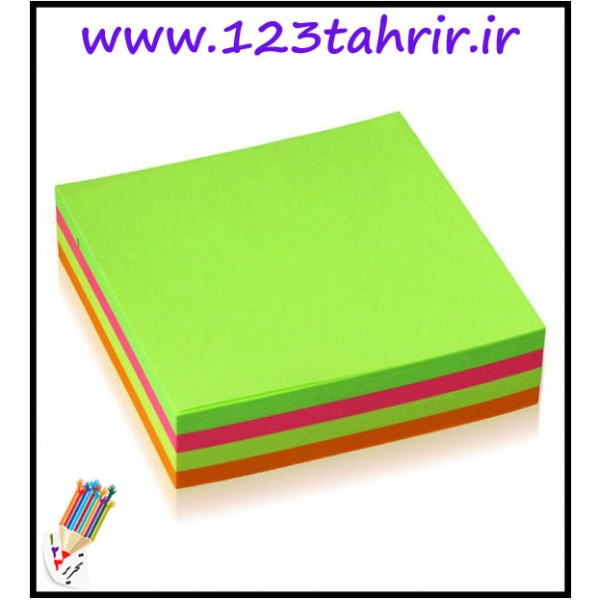 کاغذ یادداشت رنگی پشت چسب دار 76*76 صدبرگی /عمده/ بسته 12 تایی کاغذ یادداشت رنگی پشت چسب دار 76*76 صدبرگی /عمده/ بسته 12 تایی