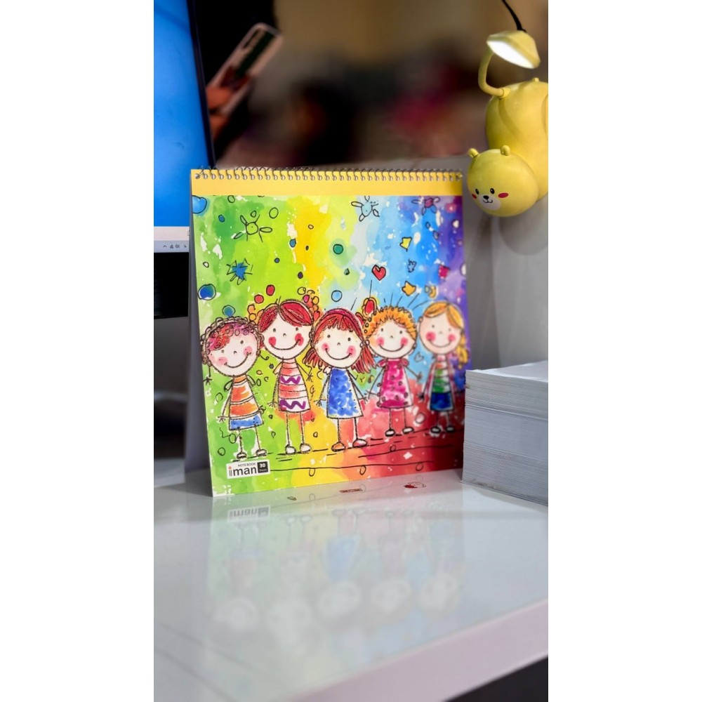 دفتر 30 برگ نقاشی قطع خشتی فانتزی ایمان / عمده /