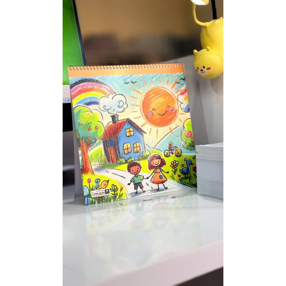 دفتر 30 برگ نقاشی قطع خشتی فانتزی ایمان / عمده /