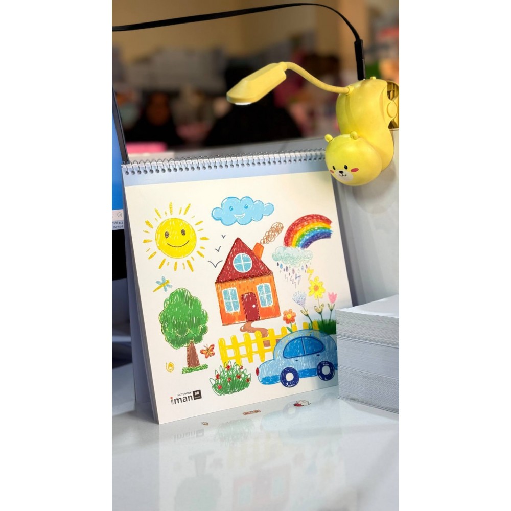 دفتر 30 برگ نقاشی قطع خشتی فانتزی ایمان / عمده /