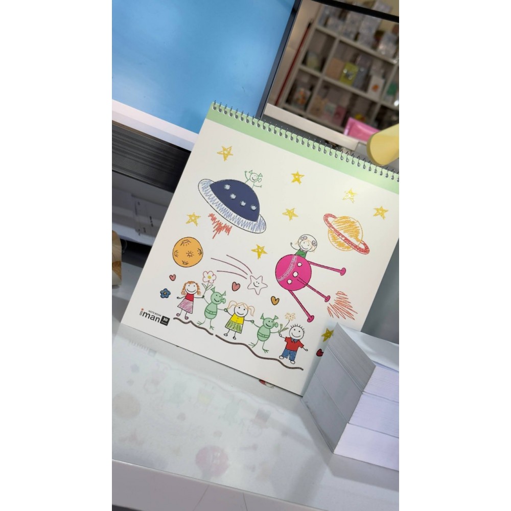 دفتر 30 برگ نقاشی قطع خشتی فانتزی ایمان / عمده /