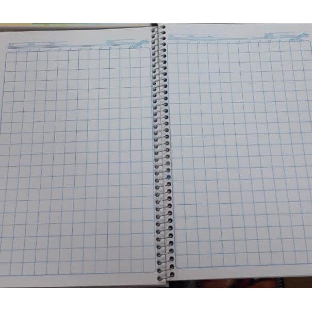 دفتر 50 برگ شطرنجی خانه درشت سیمی طلقی فانتزی / عمده / کارتن 140 عددی