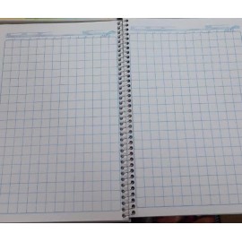 دفتر 50 برگ شطرنجی خانه درشت سیمی طلقی فانتزی / عمده / کارتن 140 عددی