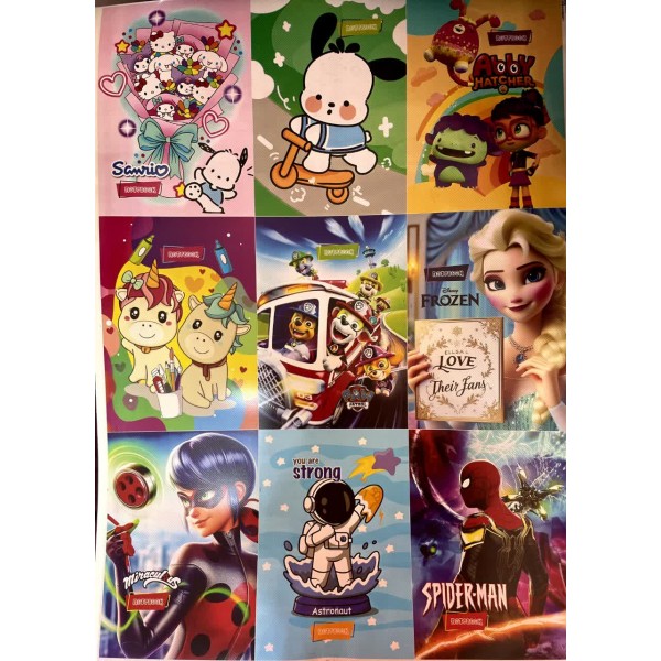 دفتر 100 برگ خطی سیمی طلقی فانتزی / عمده / کارتن 74 عددی