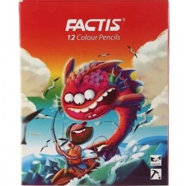 مداد رنگی 12 رنگ  کوتاه جعبه مقوایی فکتیس / عمده / قراص 12 بسته ای