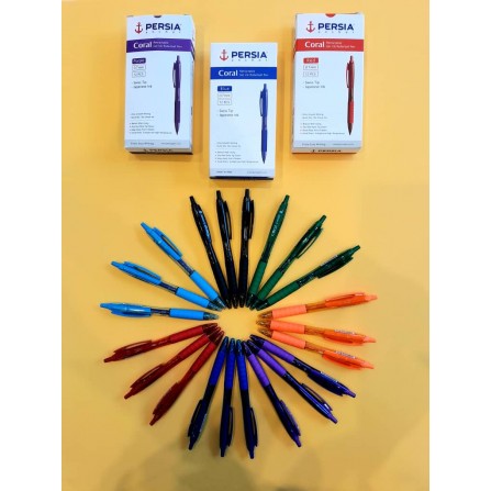  خودکار 0.7 میل فشاری گریپ دار  پرشیا کورال /عمده/ 12 تایی