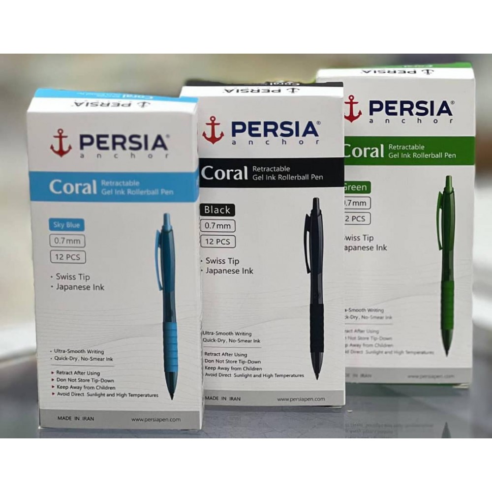  خودکار 0.7 میل فشاری گریپ دار  پرشیا کورال /عمده/ 12 تایی