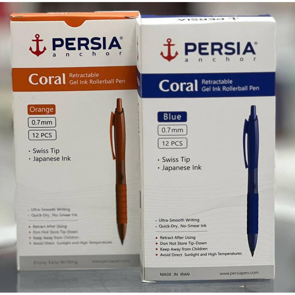  خودکار 0.7 میل فشاری گریپ دار  پرشیا کورال /عمده/ 12 تایی